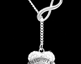 Sister Gift, Big Sis Necklace, Big Sister Necklace, Christmas Gift Infinity Lariat Necklace