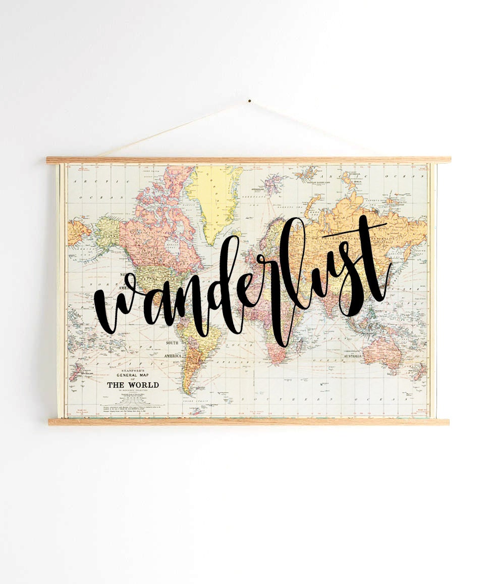 hand lettered calligraphy map // wanderlust