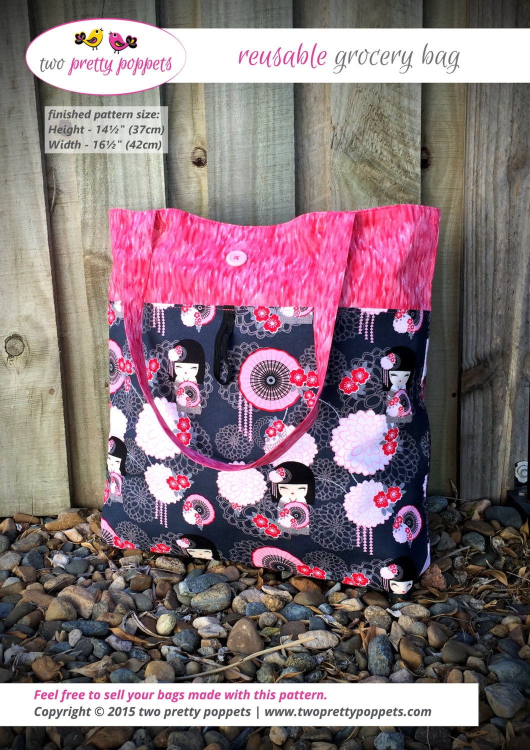 Reusable grocery bag pattern reusable shopping by AndrieDesigns