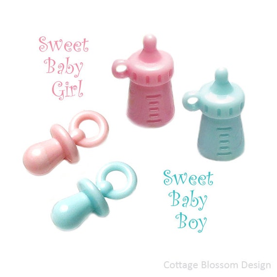 Baby Pacifiers Baby Bottles Girl Pink Boy Blue Baby Shower