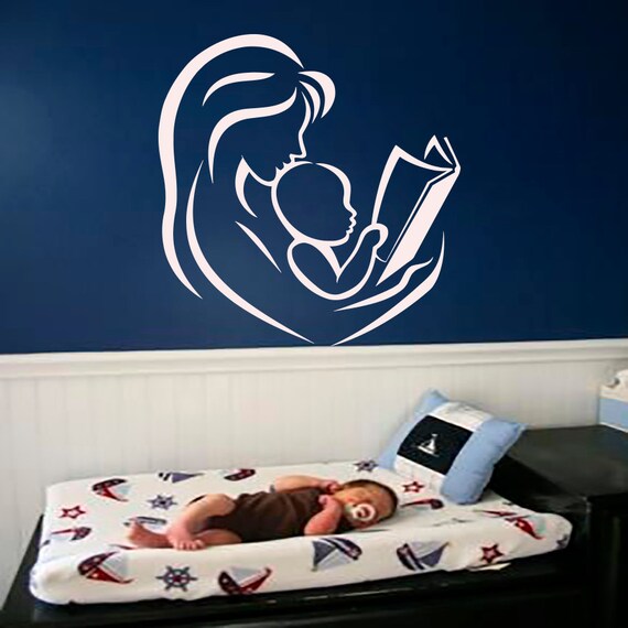 Mother and Child Wall Decals For Baby Nursery Bedroom by CozyDecal