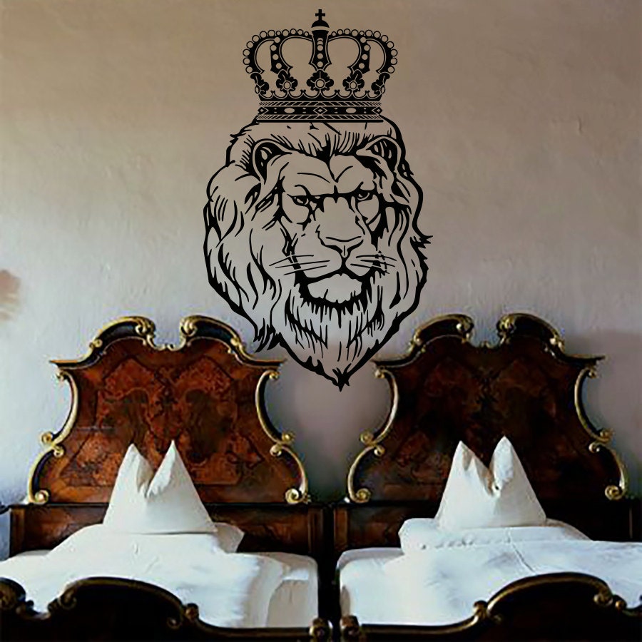 Wall Decals Lion Decal Vinyl Crown Sticker Nursery by CozyDecal