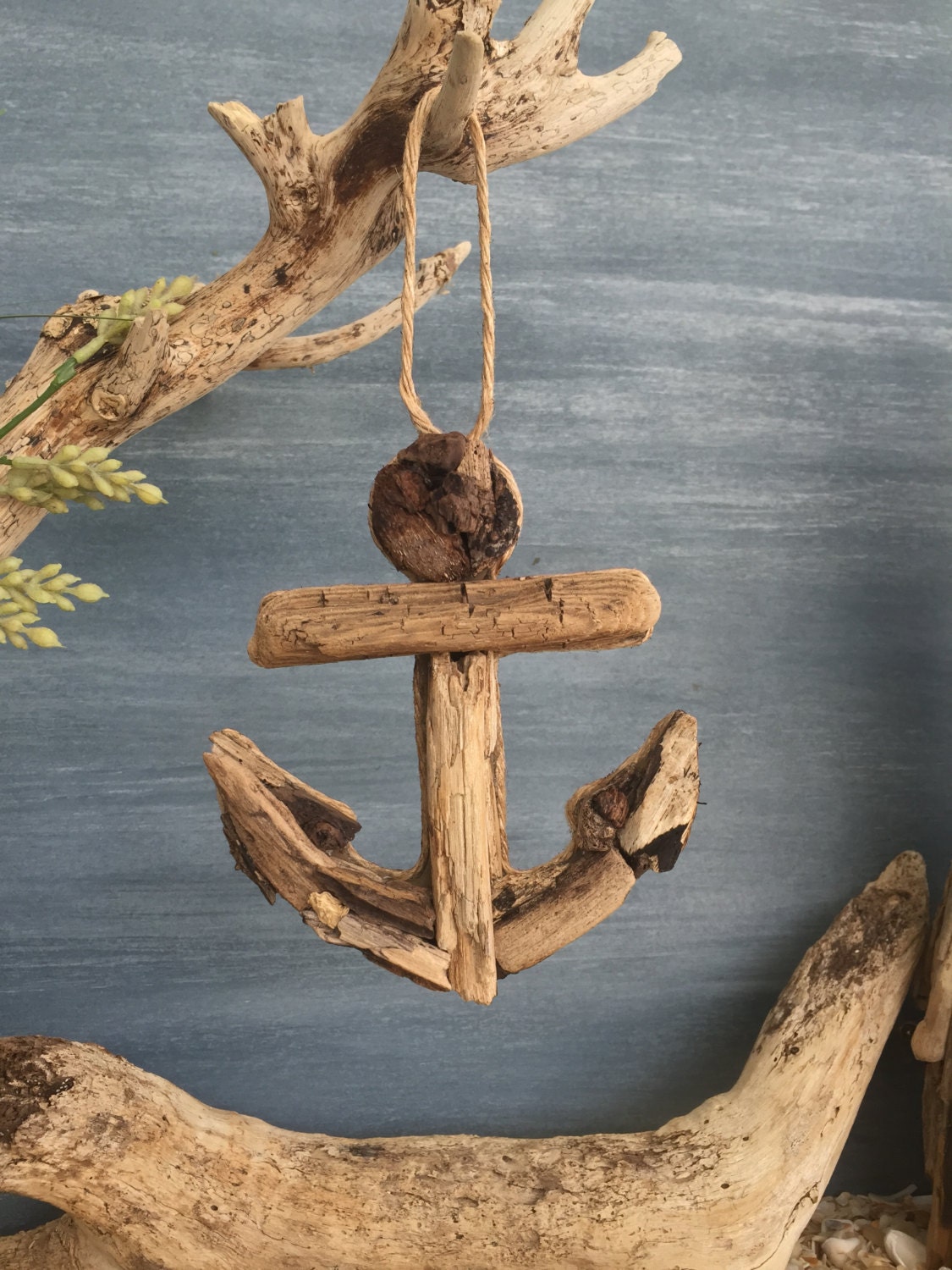 Driftwood Anchor Nautical decor / Small Coastal Decor