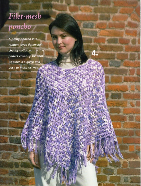 womens crochet poncho CROCHET PATTERN chunky poncho one size
