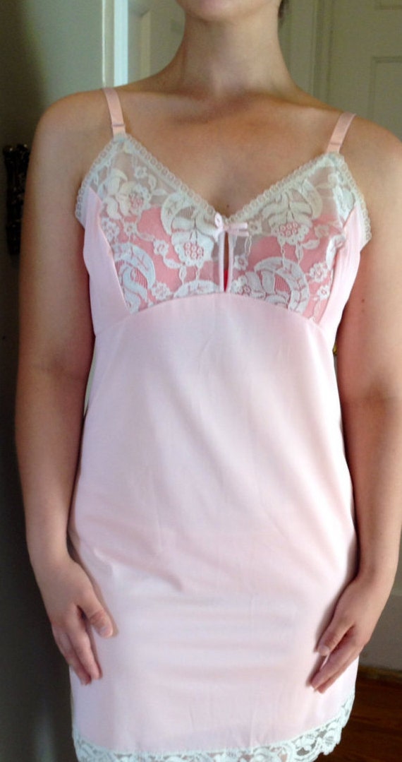 Pink Dress Slip Vintage Pink Slip Dress Slip by DigginForTreasure