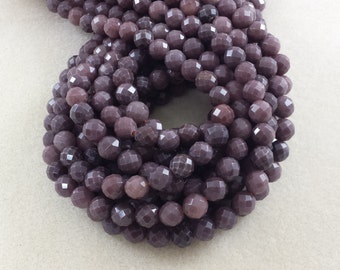 Aventurine Beads, 8mm Beads, Purple Aventurine, Faceted Beads, Purple Beads, Purple Gemstone, Faceted Gemstone, 6mm Beads, Dusty Purple, 16"