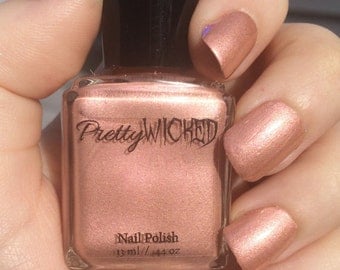 Rose Gold Nail Polish - Millie Polish - Rose Gold - Pink and Gold Nail Polish - Peach Nail Polish - Champagne Nail Polish - Rose Gold Polish