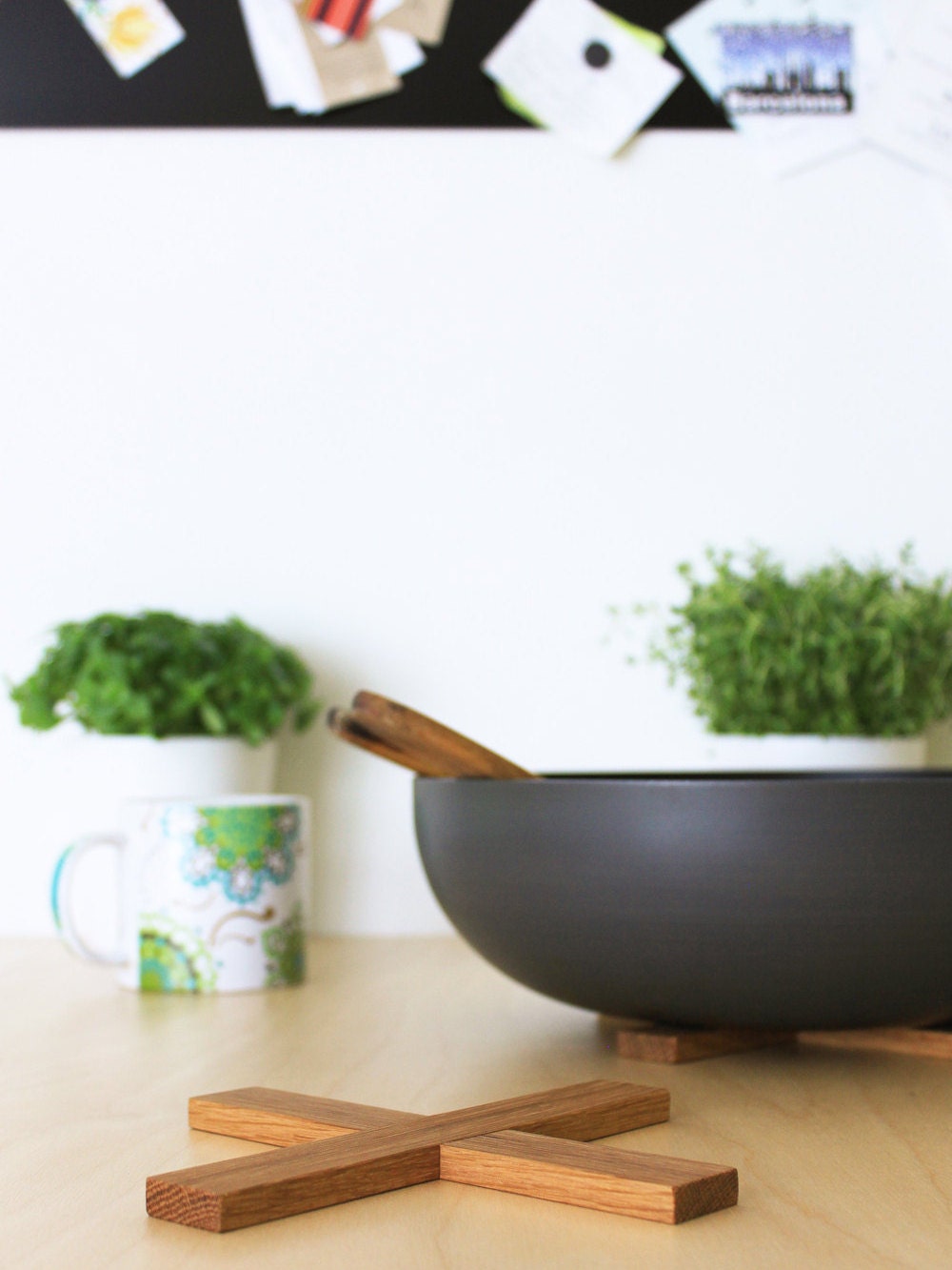 Kitchen accessory Wooden trivet Housewarming gift Dining