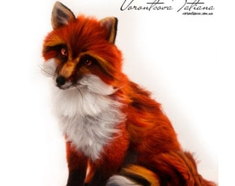 Red Fox: FireFox. Needle Felted Wool Animal Sculpture