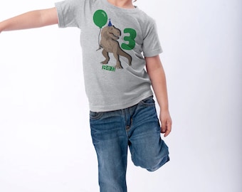 Dinosaur Birthday Shirt - 3rd Birthday T-Shirt (use your child's age or any number) - Dinosaur Birthday Party - Personalized T-Rex Shirts