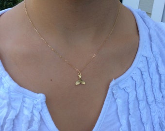 Gold Necklace, Mermaid Tail Necklace, Dainty Gold Necklace Best Friend Gifts Birthday Gift, Mermaid Jewelry, Gold Mermaid Necklace