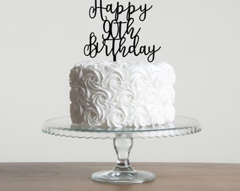 Happy 60th, 70th or 90th birthday cake topper! Special party cake decoration
