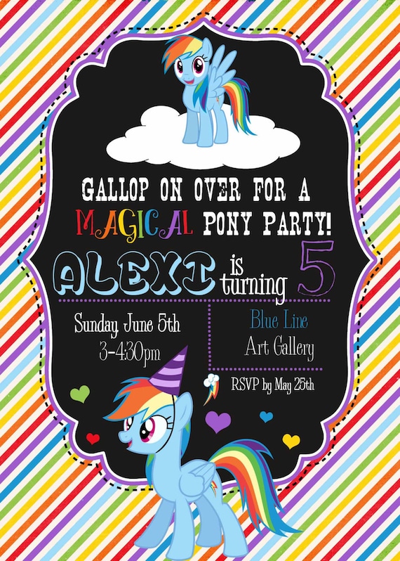 Rainbow Dash Birthday Invitations 7