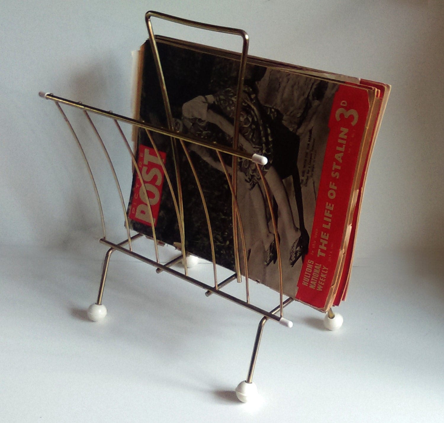 Mid century magazine rack Atomic magazine rack MId century