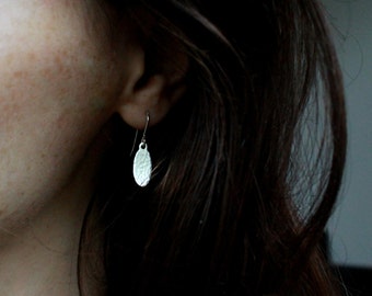 Sterling Silver Earrings dainty silver earrings silver drop earrings hammered silver earrings oval earrings elegant sterling silver jewelry