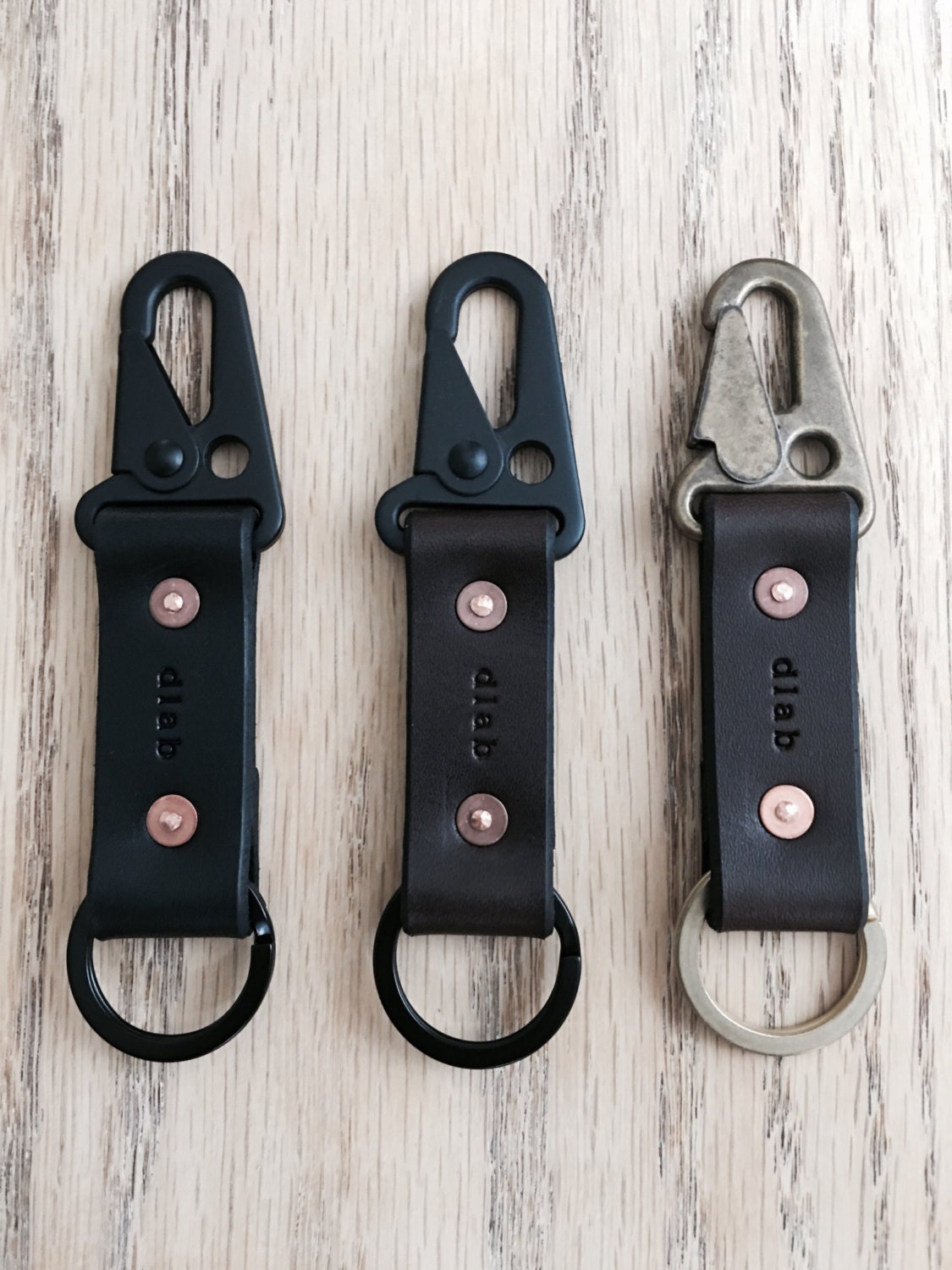 100 Handmade Leather Key Fob w/ Sling Snap Hook
