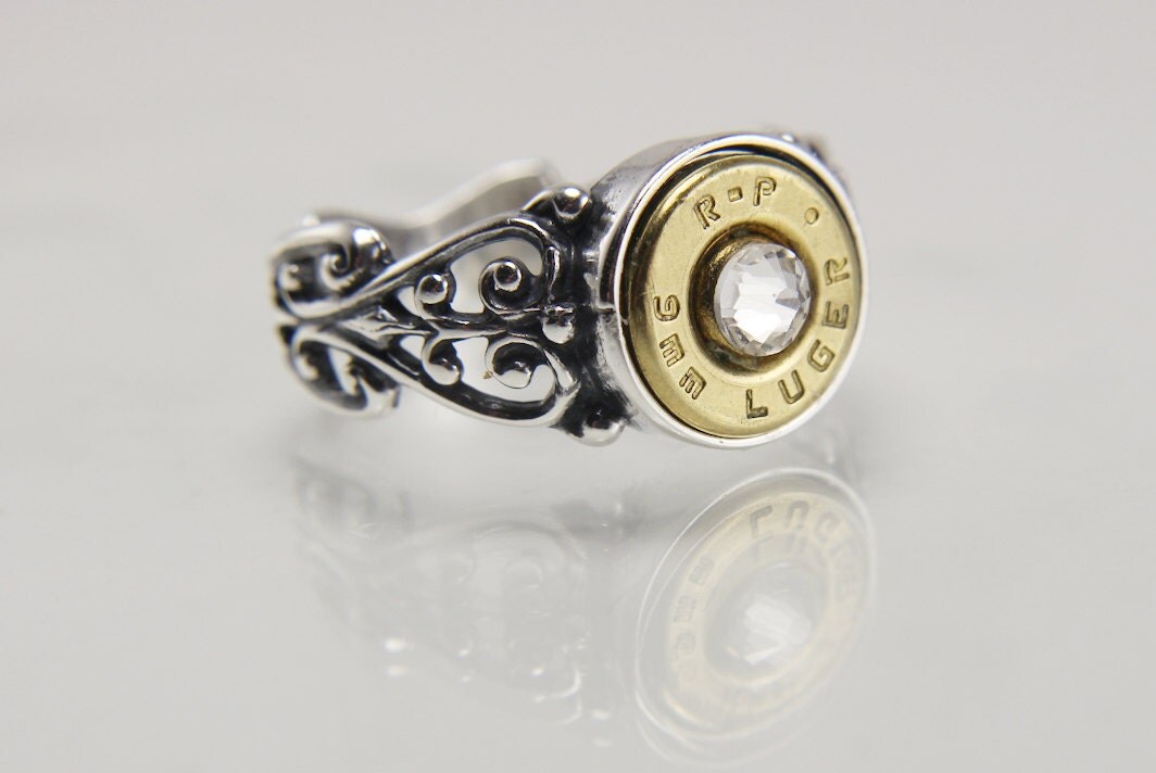 sterling silver bullet ring silver bullet jewelry sterling silver ring silver filigree engagement - Country Wedding Rings sterling silver bullet ring silver bullet jewelry sterling silver ring silver filigree engagement - Country Wedding Rings