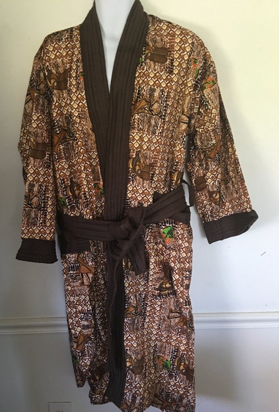 African Print Women's Bathrobe Men's Bathrobe Kimono
