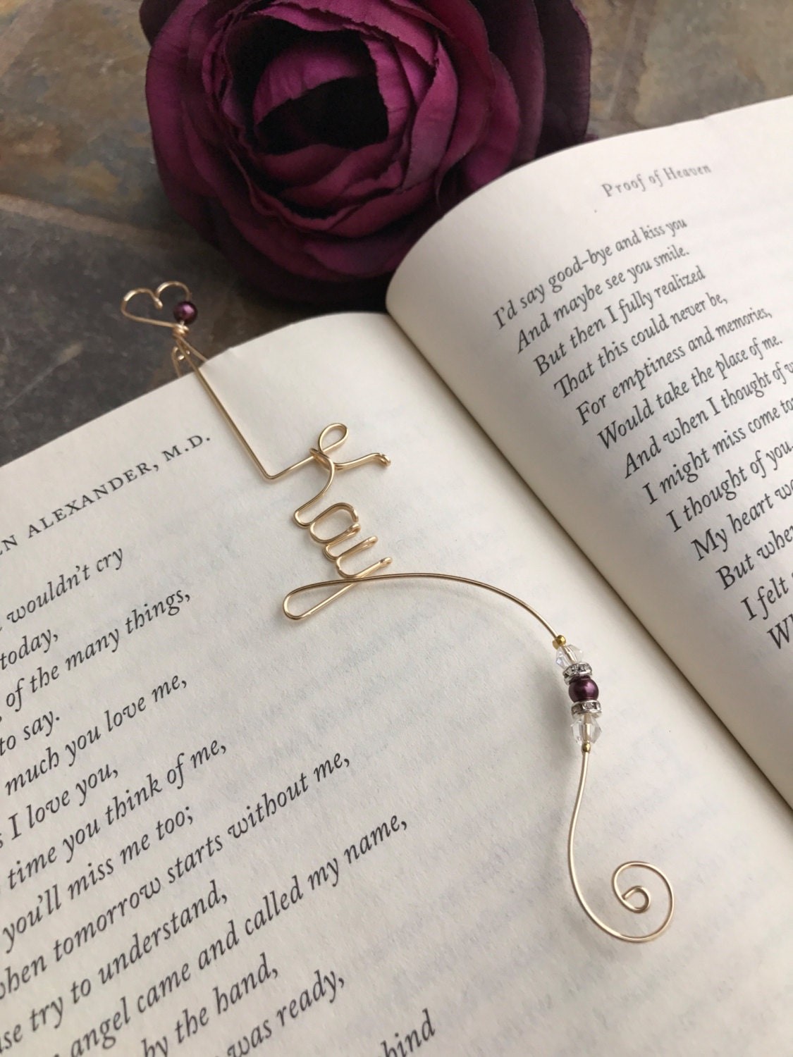 Personalized Wire Art Bookmarks Book Club Gifts Bridesmaid