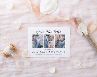 printable save the date card · calligraphic triad · marriage announcement · wedding date card · engagement card · elegant, classic, timeless