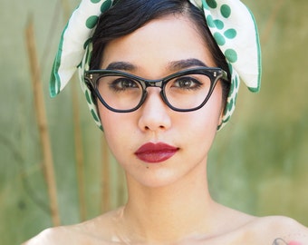 Vintage Eyeglasses Cat eye Frames glasses 1960's Large size Thick Temples ebony color
