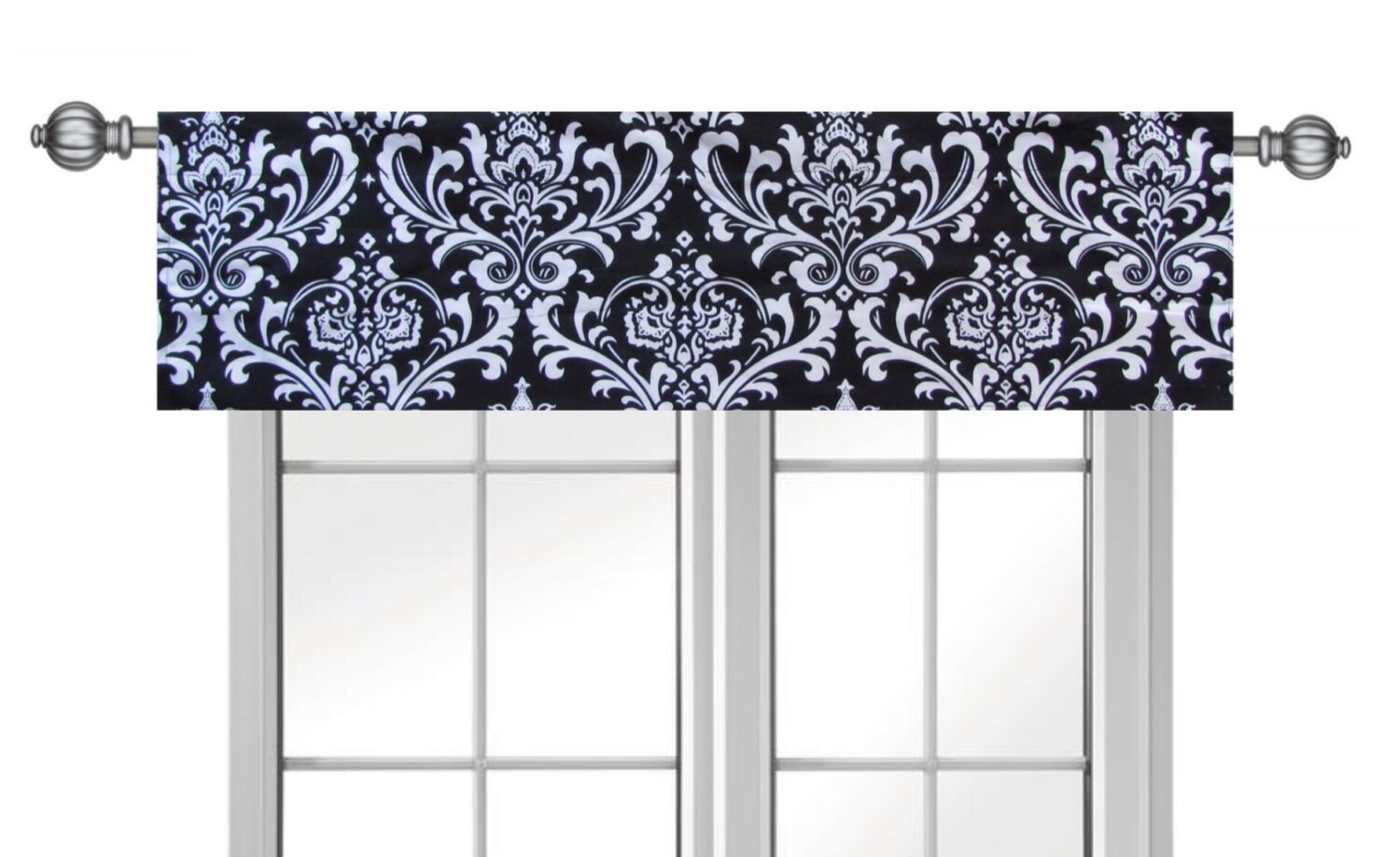 Blue Valance. Navy valence. Navy Striped Valance .Window