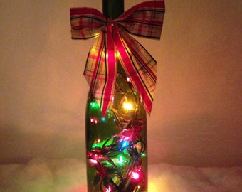 Items Similar To Snowman W Blue Snowflakes Wine Bottle Lamp, Christmas 