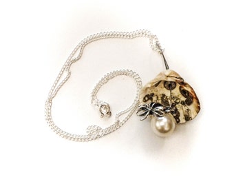 SALE - Pearls and Spiders - Necklace Pendant