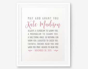 SALE Irish Baptism Personalized Printable, Boy Baptism Gift, Girl Baptism Gift, Irish Blessing, Irish Prayer. Irish Baptism