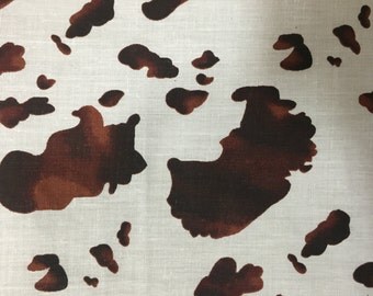 Brown Cow Print Poly Cotton Print Fabric - Sold By The Yard - 59"