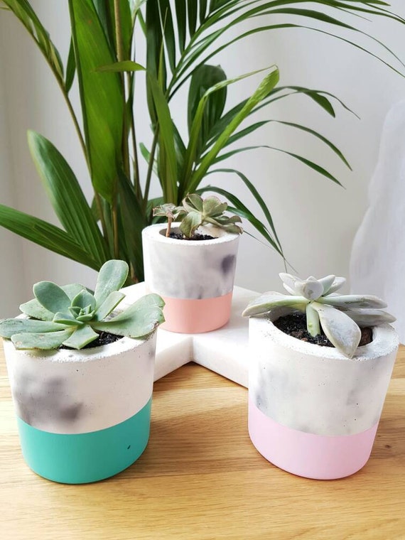 Mini Concrete Marble Indoor Planter/Tealigh Holder Handmade by