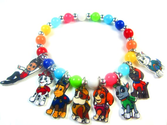 Paw Patrol Charm Bracelet Paw Patrol Jewelry Paw by ChildishAntics