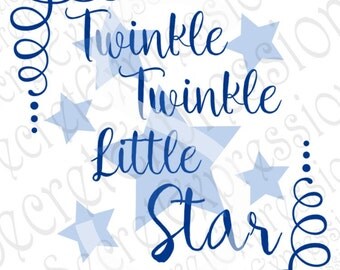 Twinkle Twinkle Little Star Svg, Baby Boy Svg, New Baby Svg, Digital Cutting File, DXF, JPEG, SVG Cricut, Svg Silhouette, Print File
