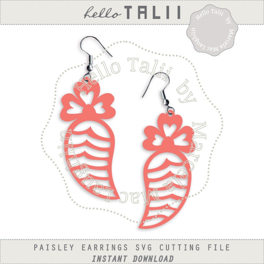 Download Paisley Earrings SVG CUTTING Files DIY earrings Cut and Make