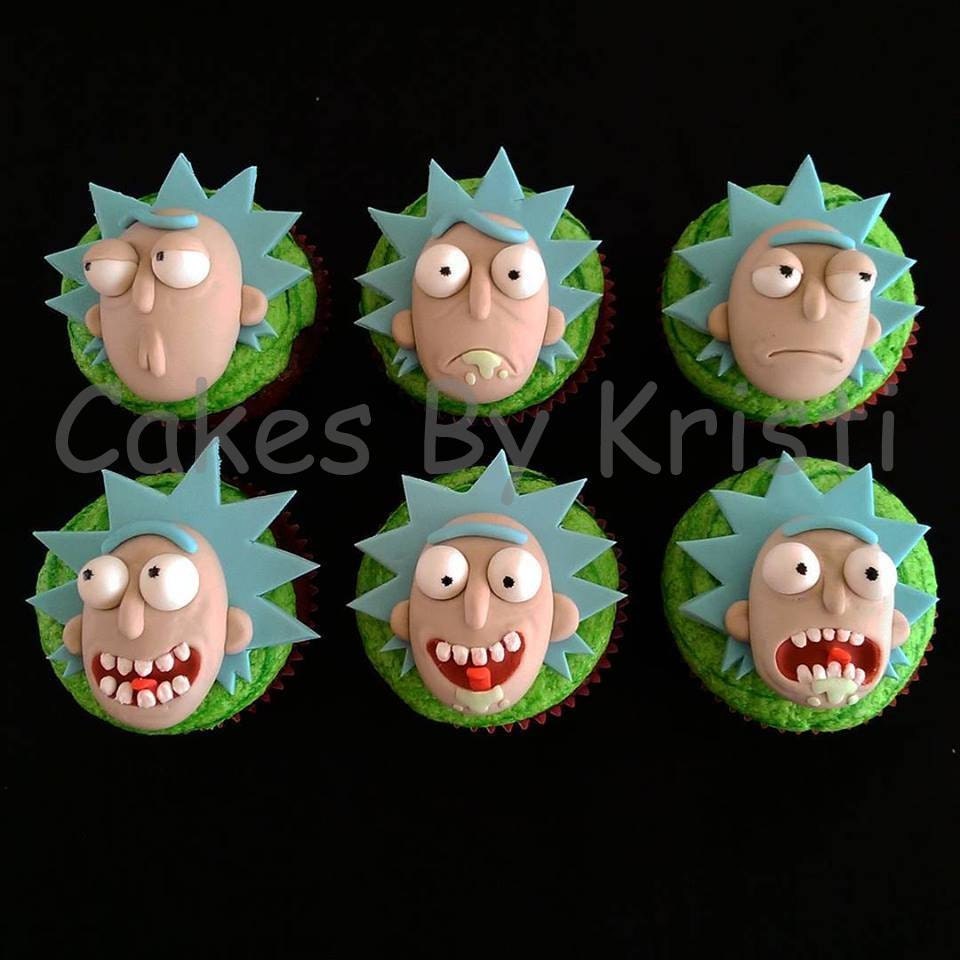 Rick and Morty Inspired Cupcake Toppers set of 6 MADE YO