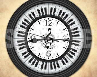 Piano Keys Decorative Wall Clock