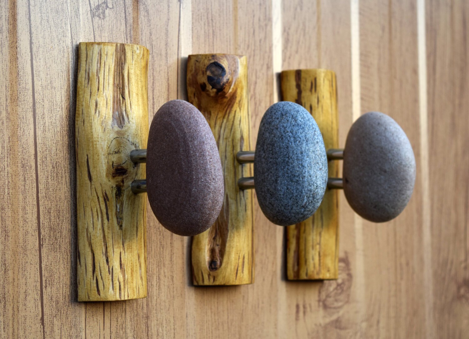 Stone towel hook. Rock towel hook. Wall hooks. Coat by LEDinStone
