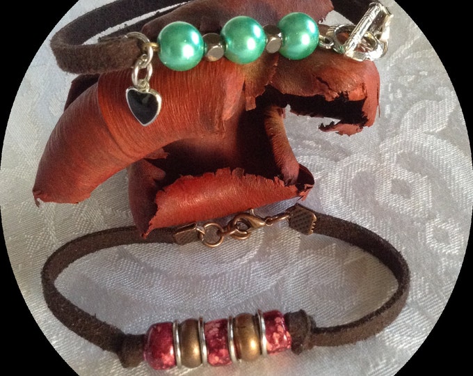BoHo Bracelets..ceramic and glass beads