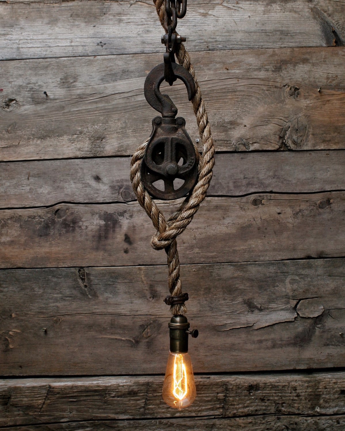 The Hay Loft Pendant Light Barn Pulley Industrial Hanging