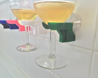 Bathtub shower wine glass holder - pick your color - 3d printed by SOLIDink3d