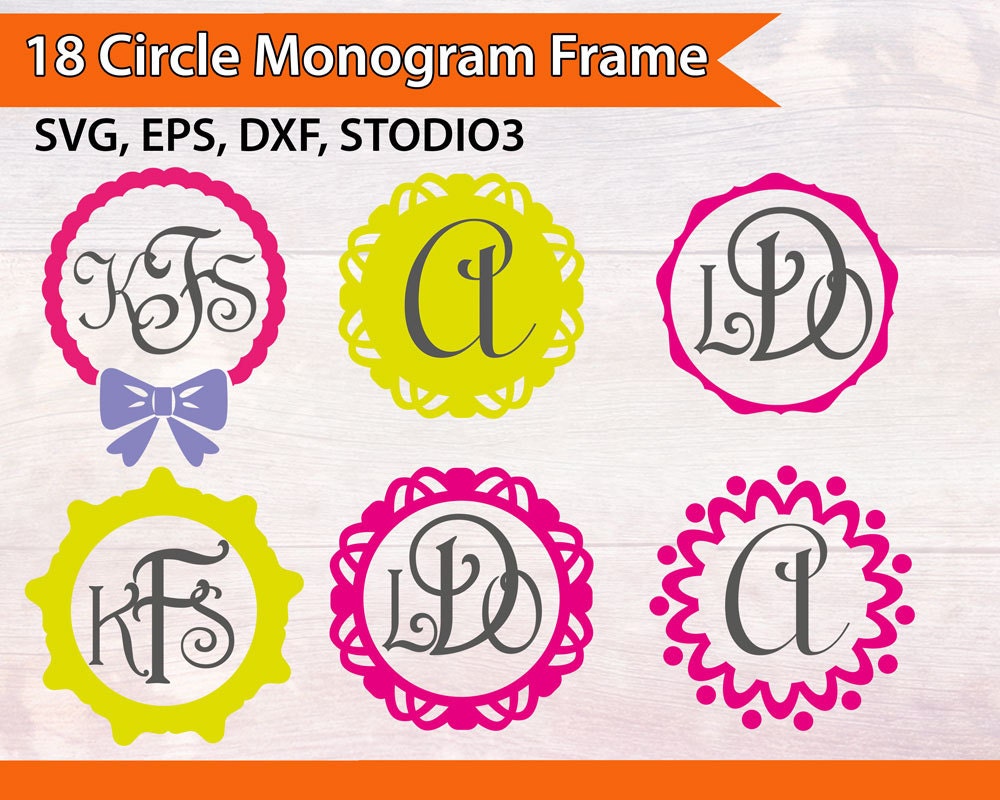 Download Circle Monogram Frame SVG Monogram SVG Cricut and Silhouette