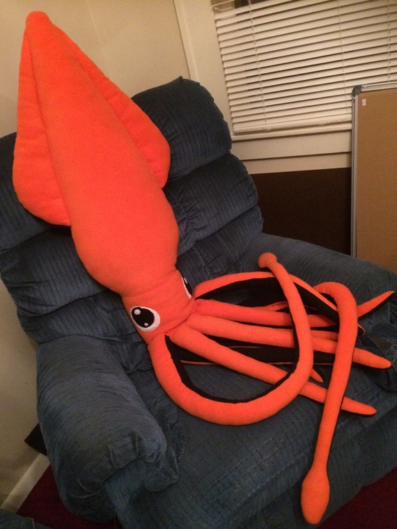 Custom Made To Order Giant Squid Pillow Plush