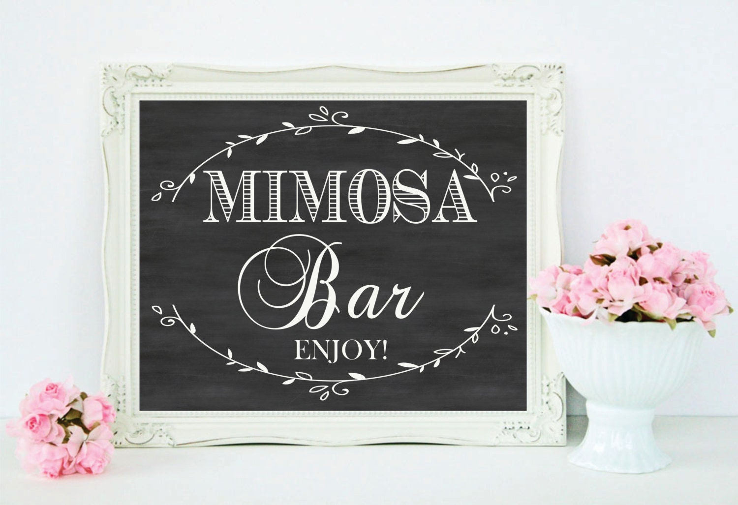 Mimosa Bar Sign Bridal Shower Decorations Wedding Sign