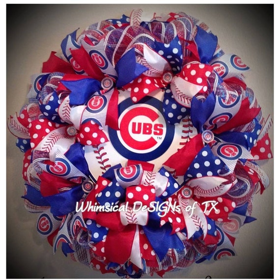 CHICAGO CUBS WREATH by WhimsicalDeSIGNsofTX on Etsy