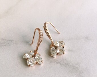 Rose gold earrings wedding - bridesmaids earrings