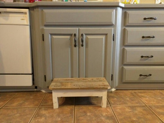 Rustic Distressed Wooden Step Stool