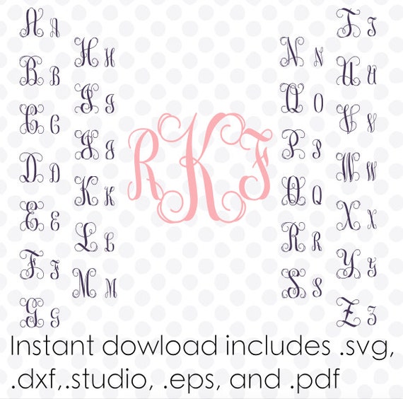 Free Vine Monogram Font SVG