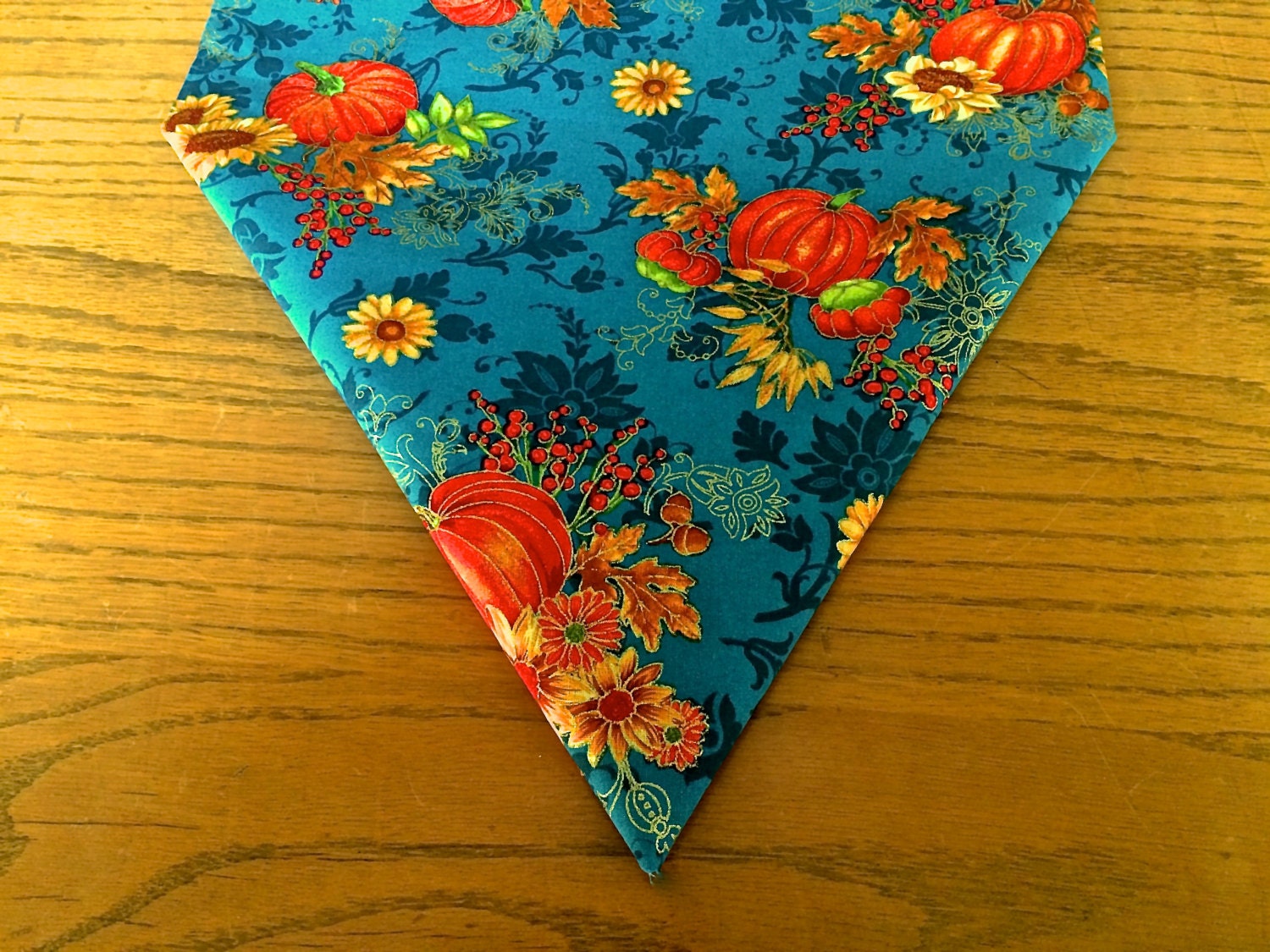 Thanksgiving Table Runner Fall Table Runner Teal and Orange