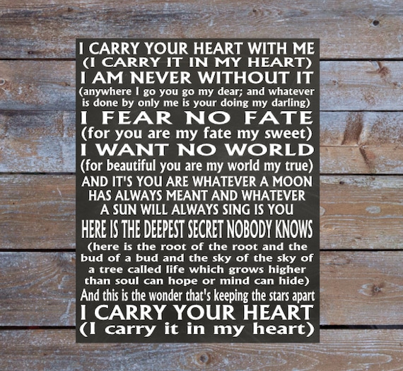 I Carry Your Heart Free Printable