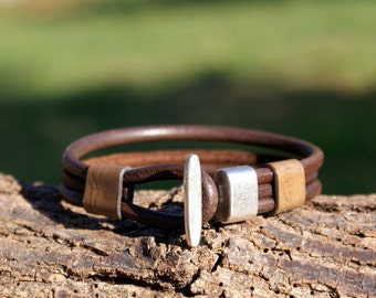 Mens leather bracelet, mens leather jewelry